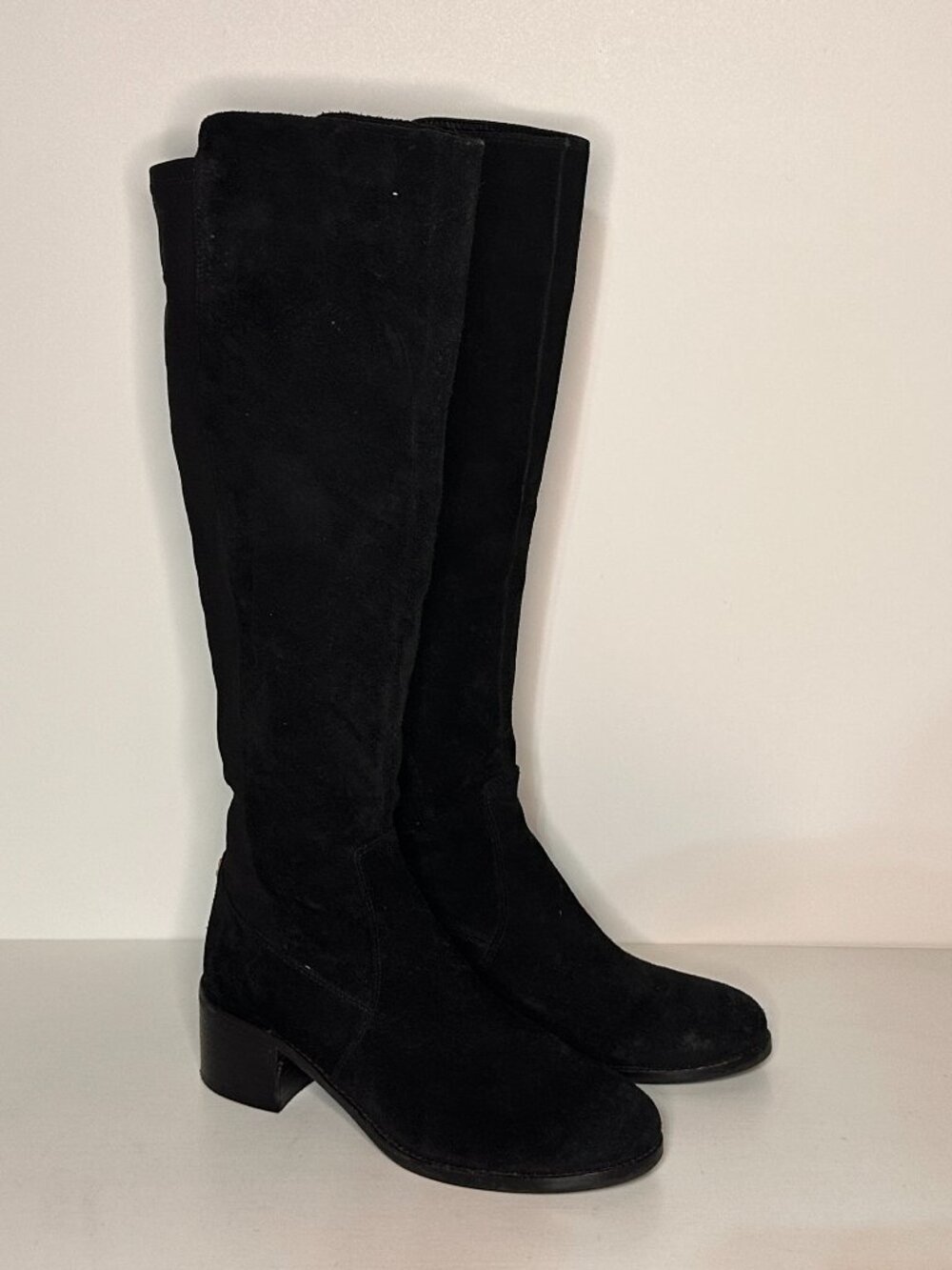 Vince Camuto Black Suede Stretchy Knee High Boots Women Size 8 M